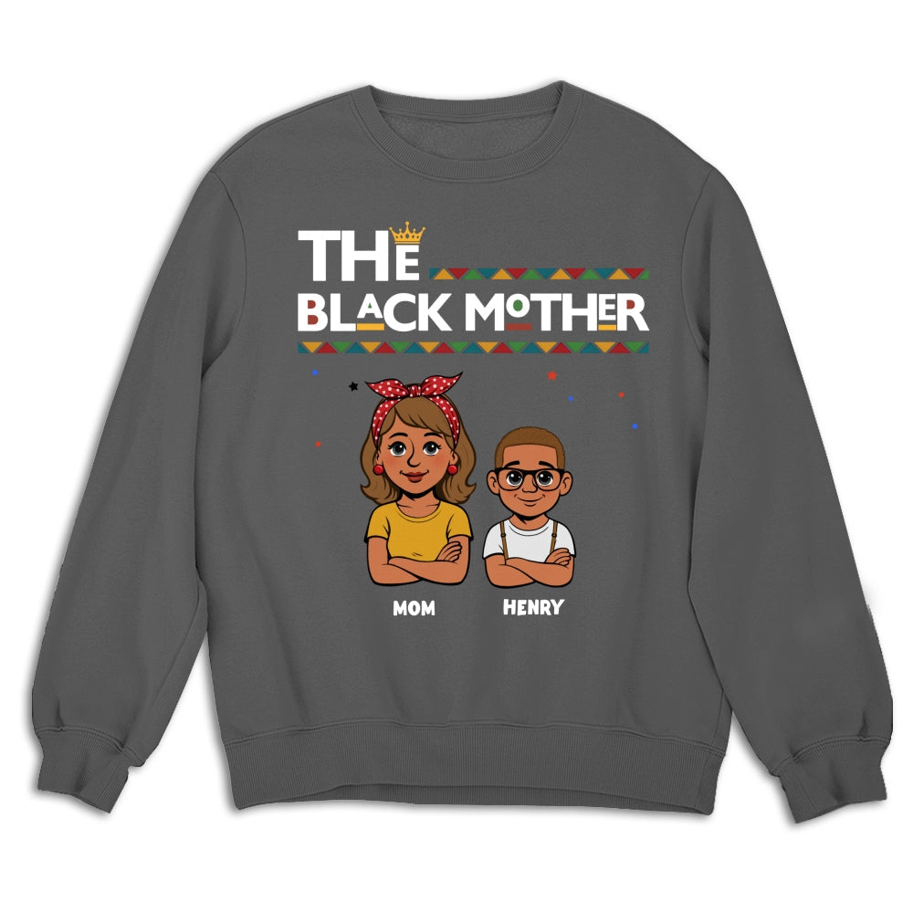 Custom Christmas & Birthday Gift for Mom, Grandma • The Blackmother - Personalized Shirt - Sweatshirt