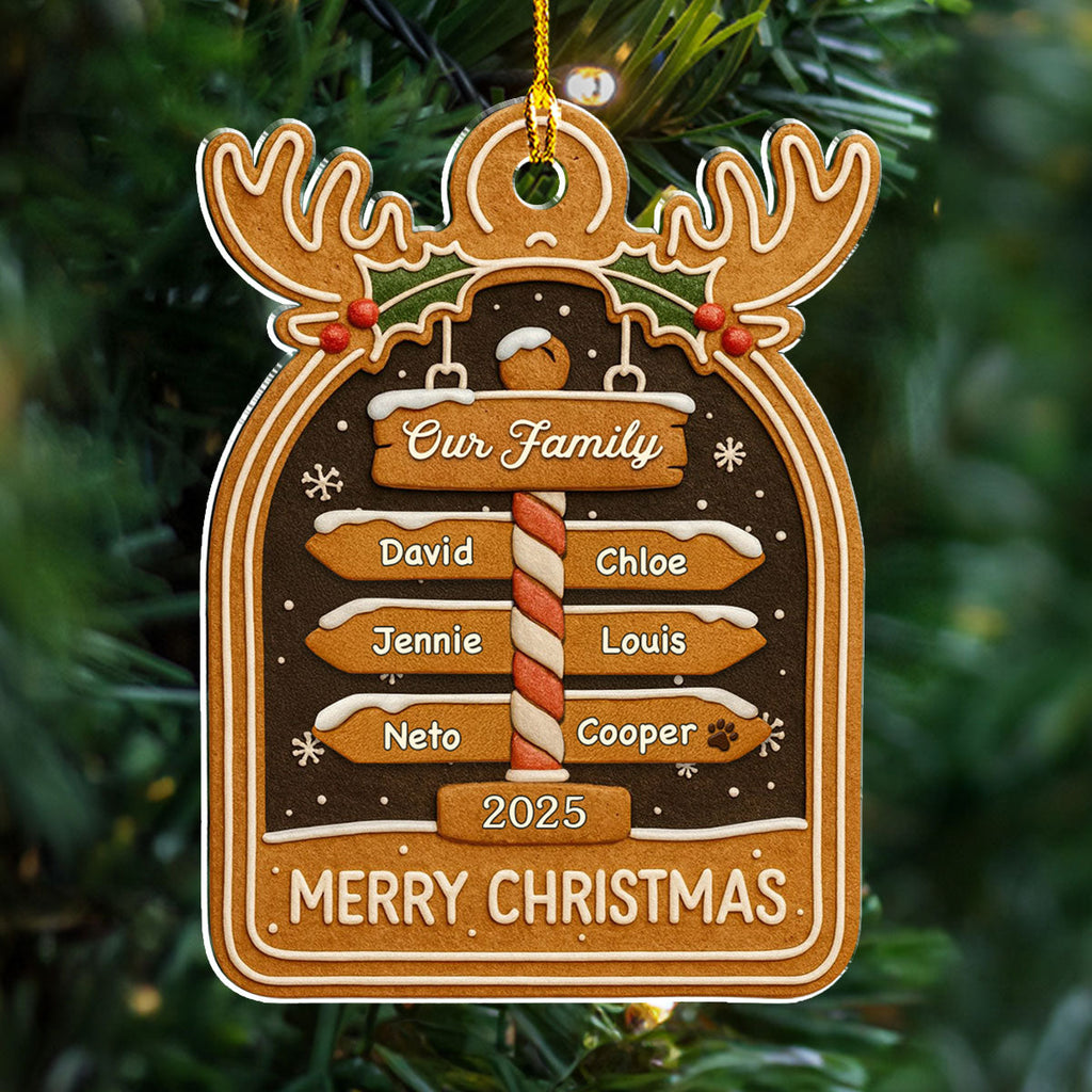 Custom Family Ornament, Christmas Gift for Family Members •  Cozy Holiday - Personalized Acrylic Ornament