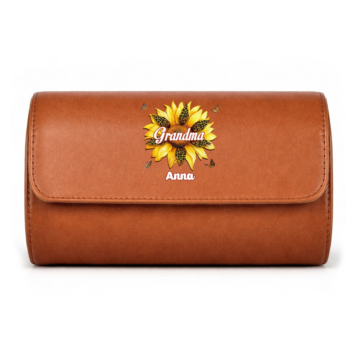 Where Grandma Sunflower Blooms - Personalized Leather Watch Case