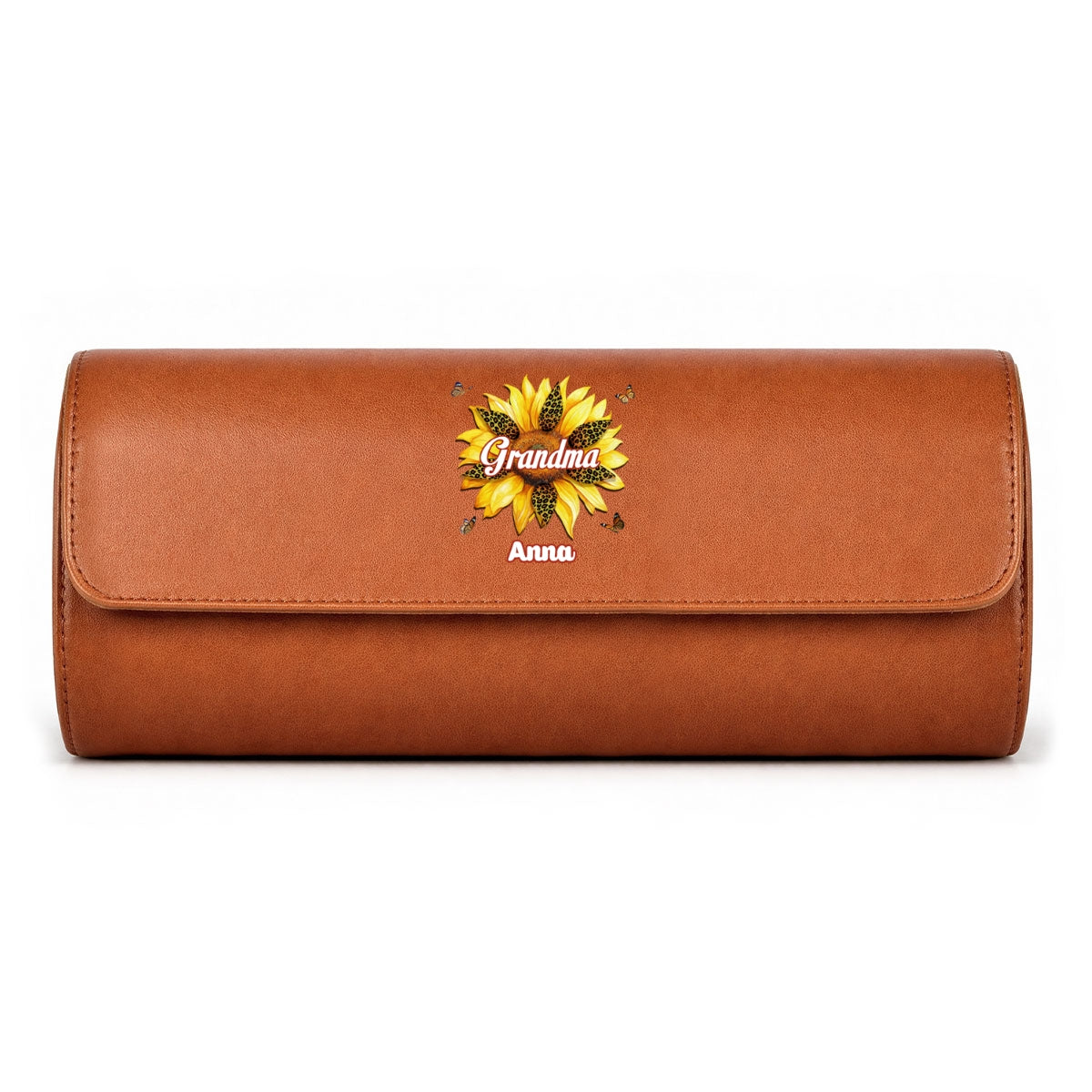 Where Grandma Sunflower Blooms - Personalized Leather Watch Case
