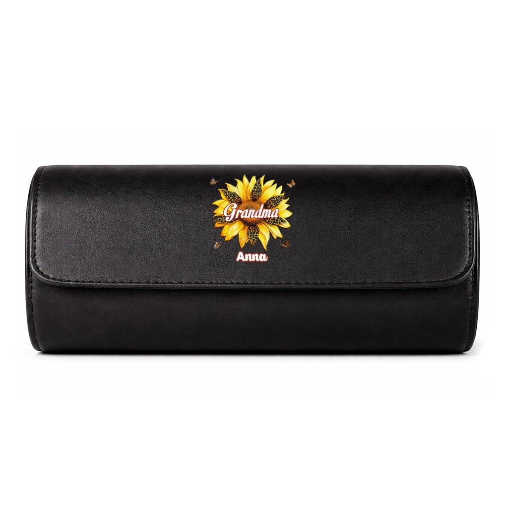 Where Grandma Sunflower Blooms - Personalized Leather Watch Case
