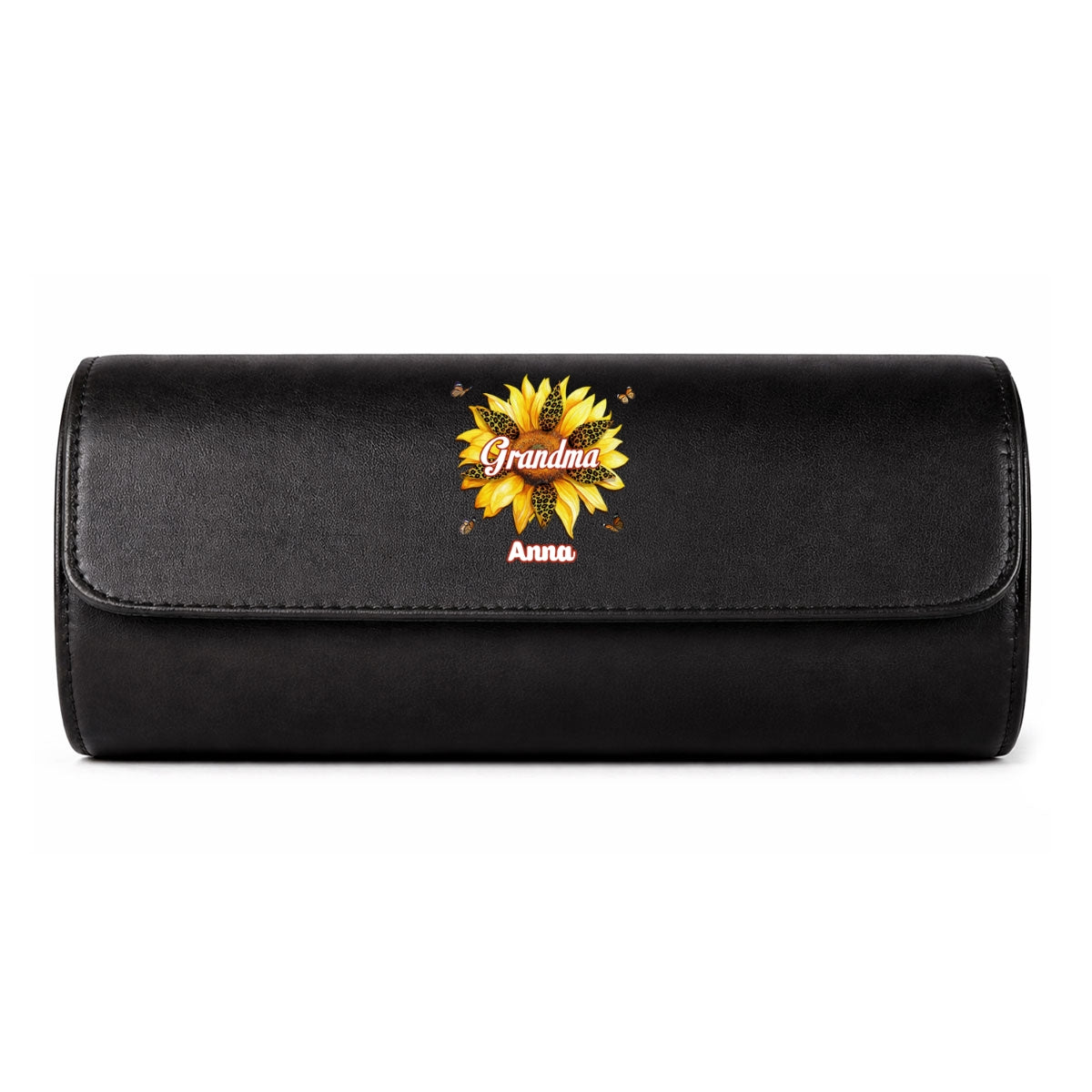 Where Grandma Sunflower Blooms - Personalized Leather Watch Case