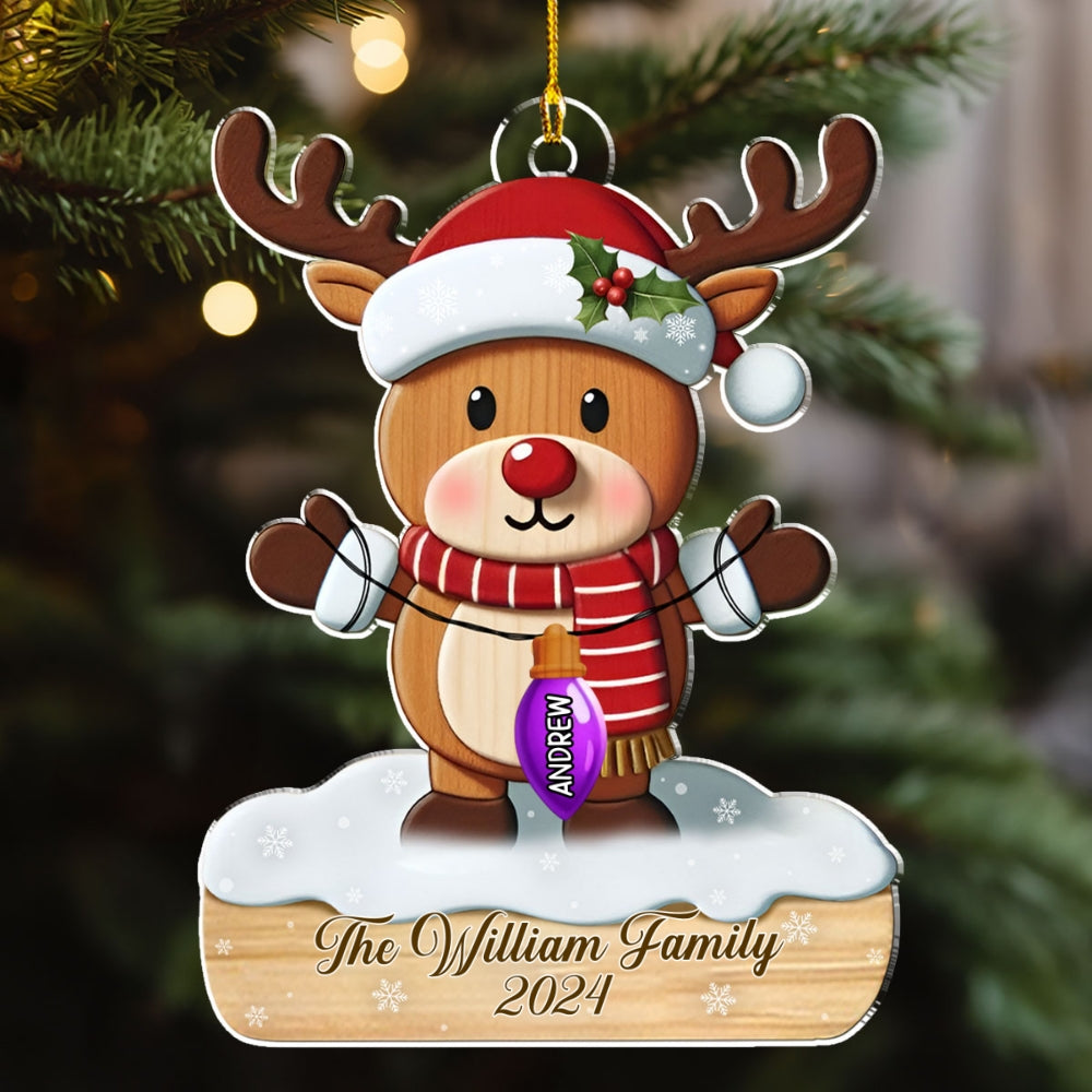 Custom Family Ornament, Christmas Gift for Family Members •  Family Bulb - Personalized Acrylic Ornament