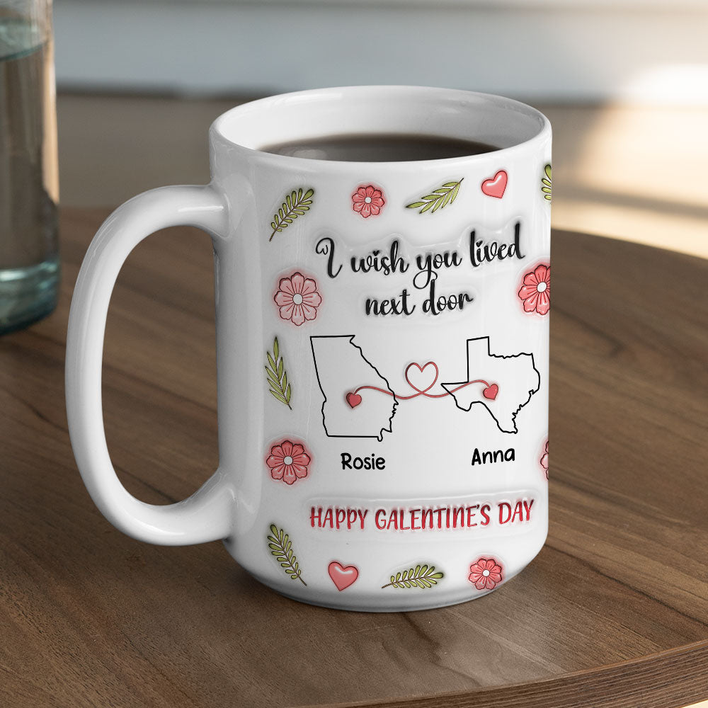 Custom Best Friend, Christmas & Birthday Friendship Keepsake Gift • Galentine Club - Personalized 3D Inflated Effect Mug
