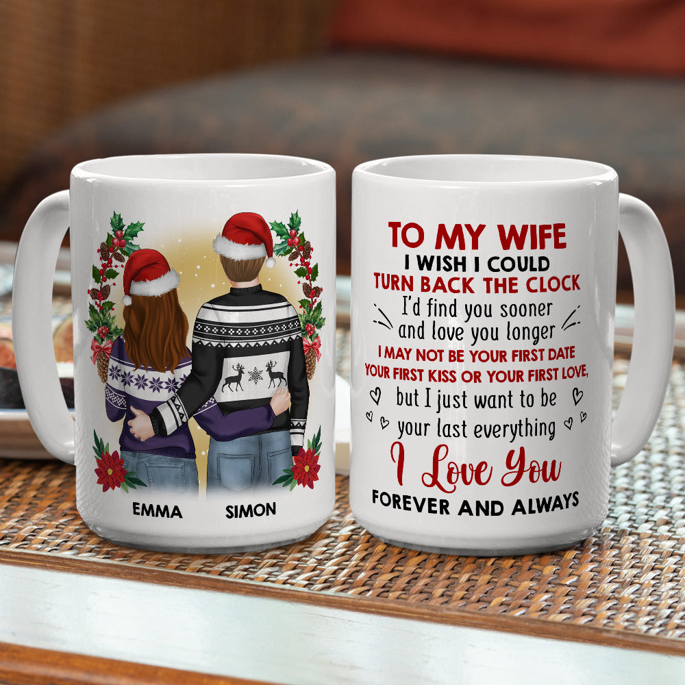 Custom Anniversary Keepsake Gifts For Couple • I Wish I Could Turn Back The Clock - Personalized Coffee Mug