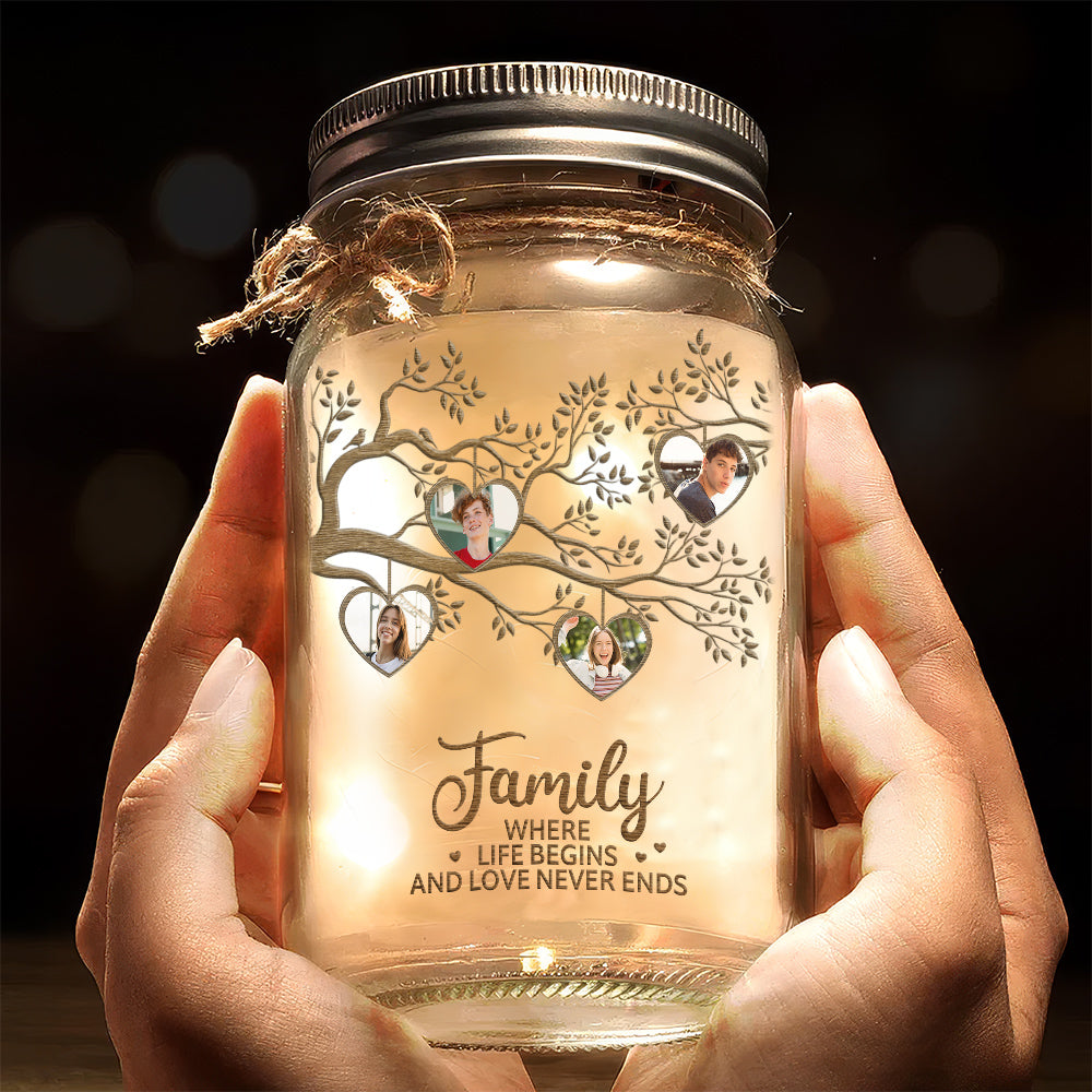 Where Life Begins - Personalized Mason Jar Light