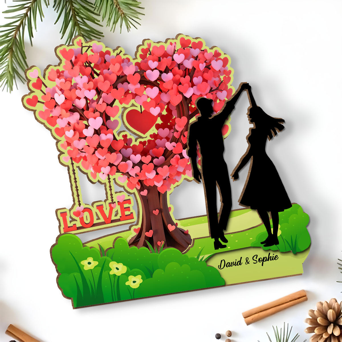 Custom Couple's Decor, Anniversary & Wedding Gift • You Are My Everything - Personalized 2-Layer Wood Plaque With Flat Base