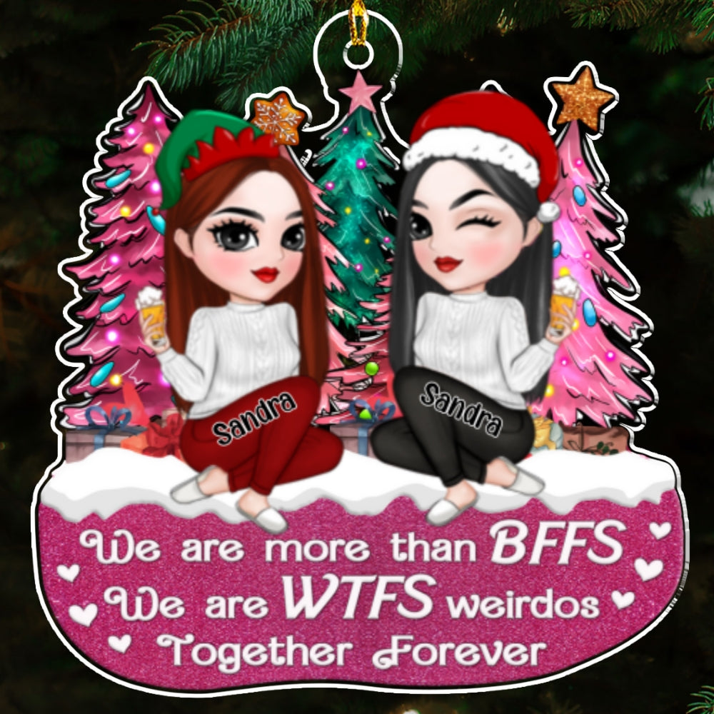 Custom Friendship Christmas Ornament, Best Friend Gift •  We Are More Than BFFS - Personalized Acrylic Ornament