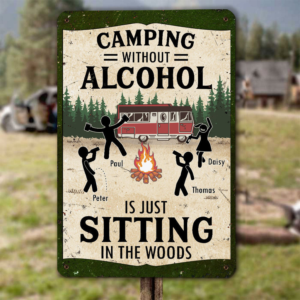 Custom Home & Wall Decor, Birthday & Christmas Gift • Wilderness Is Better With Whiskey - Personalized Metal Sign