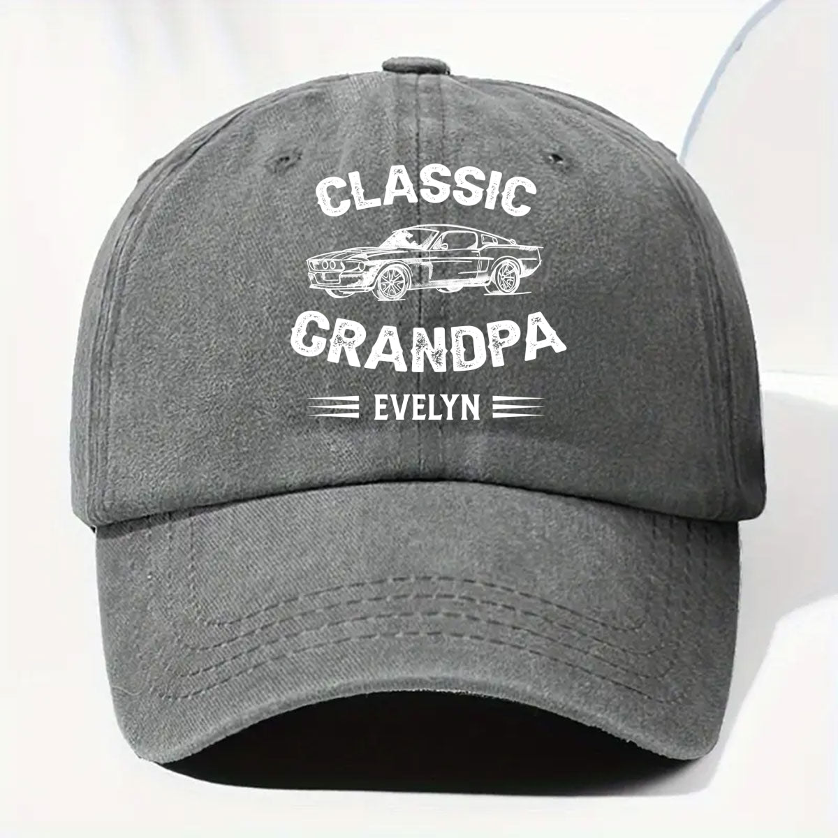Custom Christmas Headwear Birthday Gifts for Grandpa • Classic Grandpa - Personalized Vintage Washed Denim Cap