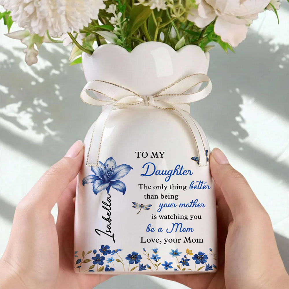 Happy Watching You Grow - Personalized Ribbon Tie Flower Vase