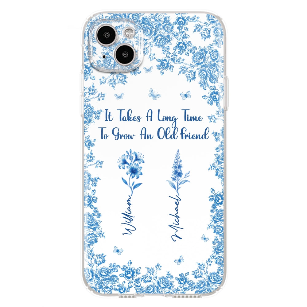 Bestie Flowers Toile De Jouy Style - Personalized Phone Case