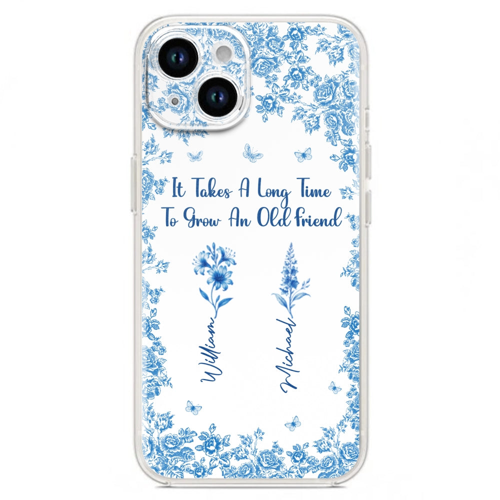 Bestie Flowers Toile De Jouy Style - Personalized Phone Case