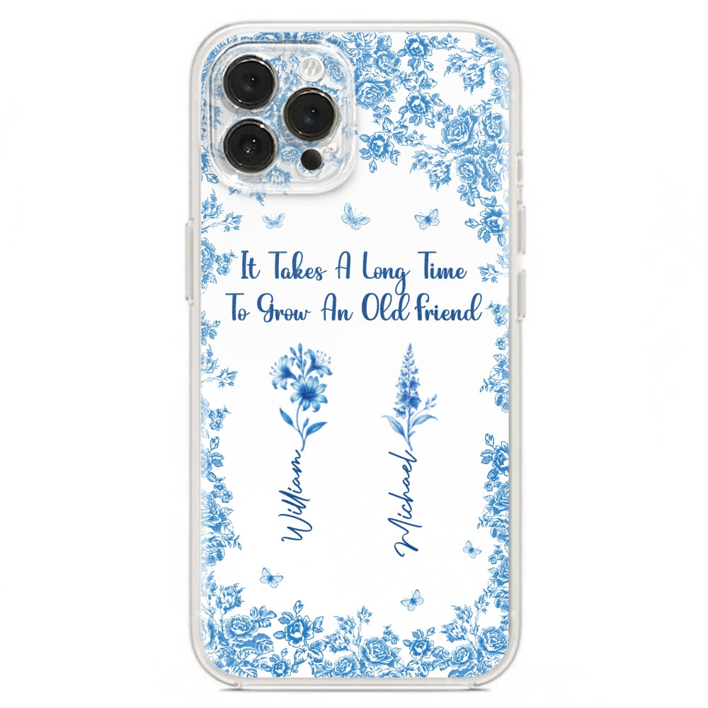 Bestie Flowers Toile De Jouy Style - Personalized Phone Case