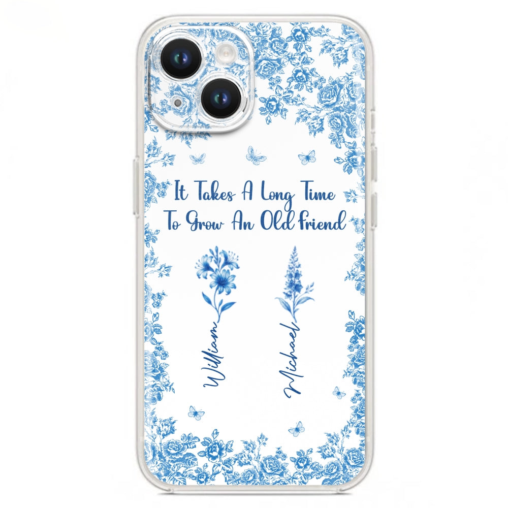 Bestie Flowers Toile De Jouy Style - Personalized Phone Case