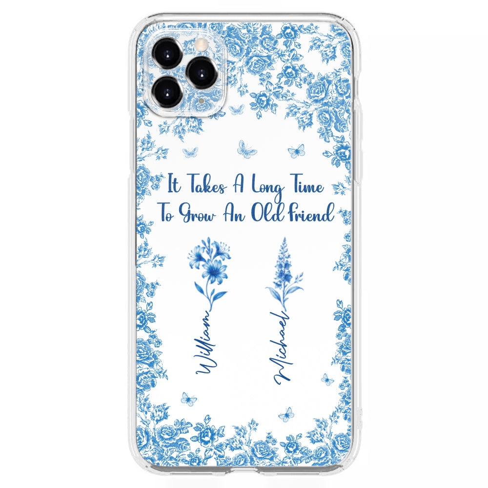 Bestie Flowers Toile De Jouy Style - Personalized Phone Case