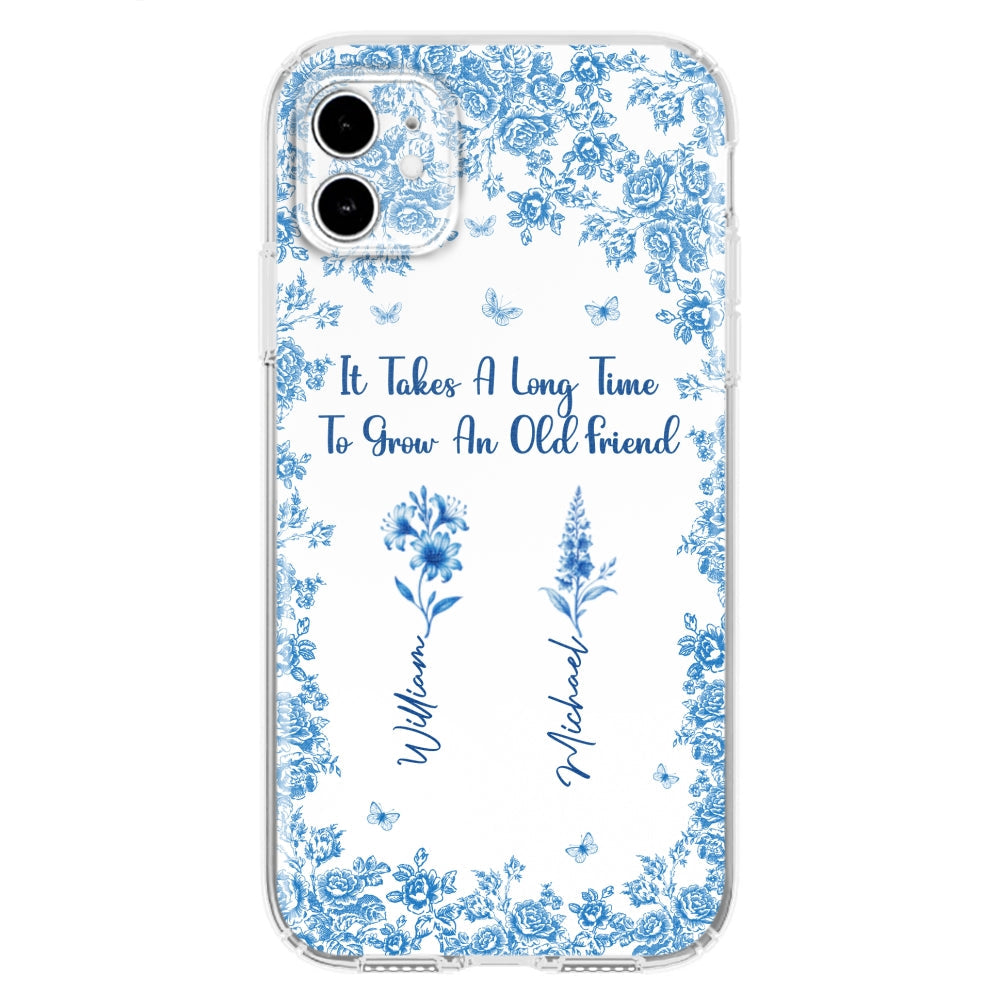 Bestie Flowers Toile De Jouy Style - Personalized Phone Case