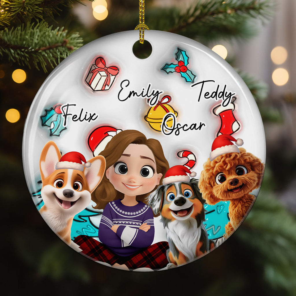 Custom Keepsake Christmas Ornament •  Santa Is Coming To Us - Personalized 3D Inflated Effect Ceramic Ornament