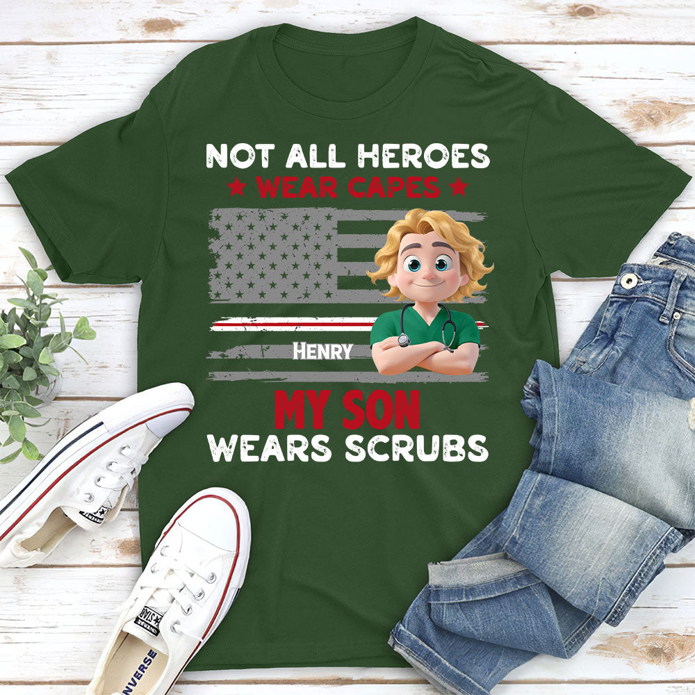 Custom Christmas & Birthday Gift for Dad, Grandpa • Not All Heroes Wear Capes - Personalized Shirt