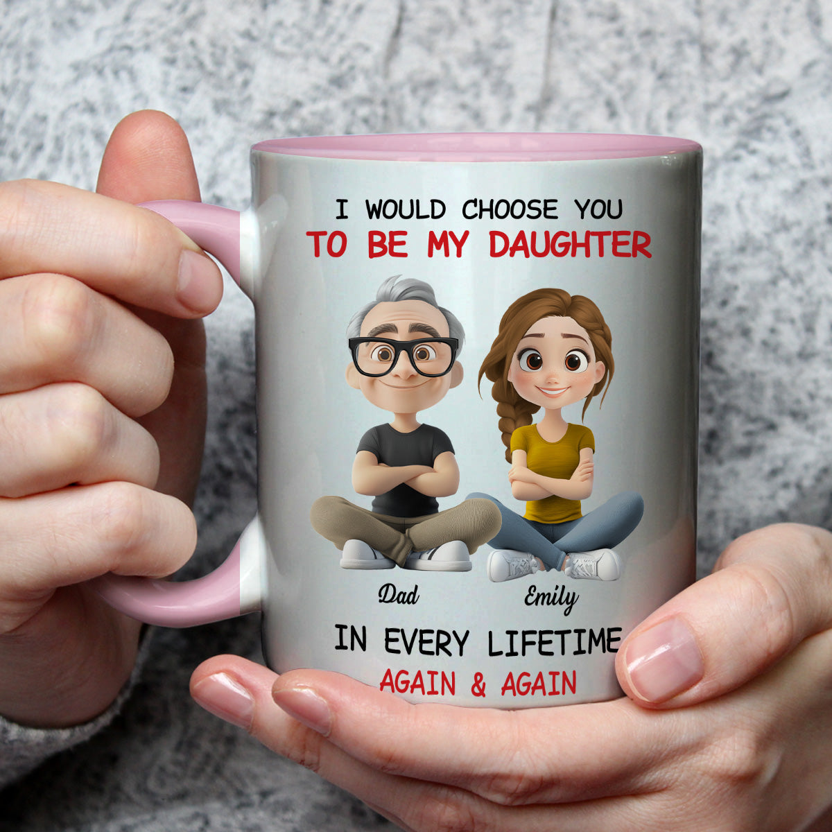 Custom Christmas & Birthday Gift for Daughter • Always Choose You - Personalized Accent Mug