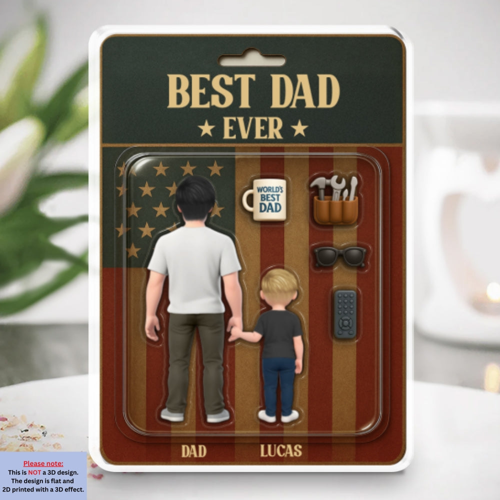 Custom Father's Day Decor, Gift for Dad & Grandpa • Best Dad Ever - Personalized Acrylic Plaque