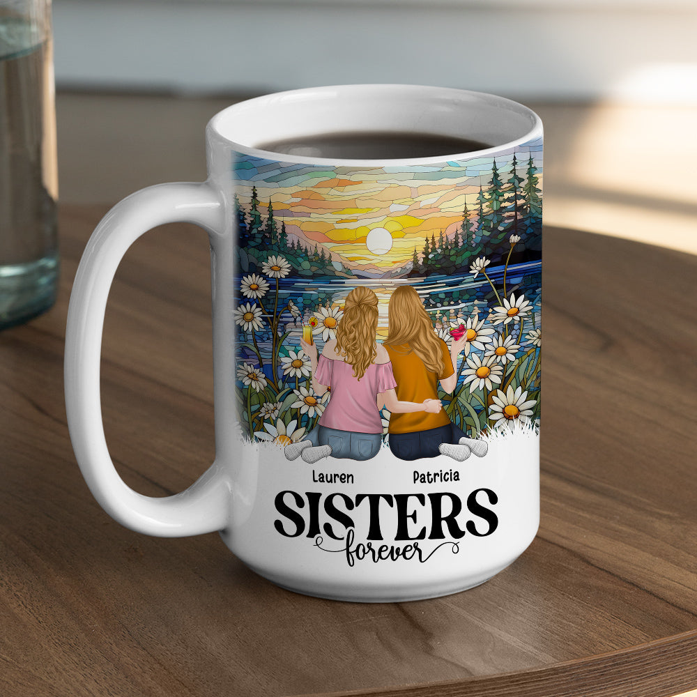 Custom Best Friend, Christmas & Birthday Friendship Keepsake Gift • Sisters Forever - Personalized Coffee Mug