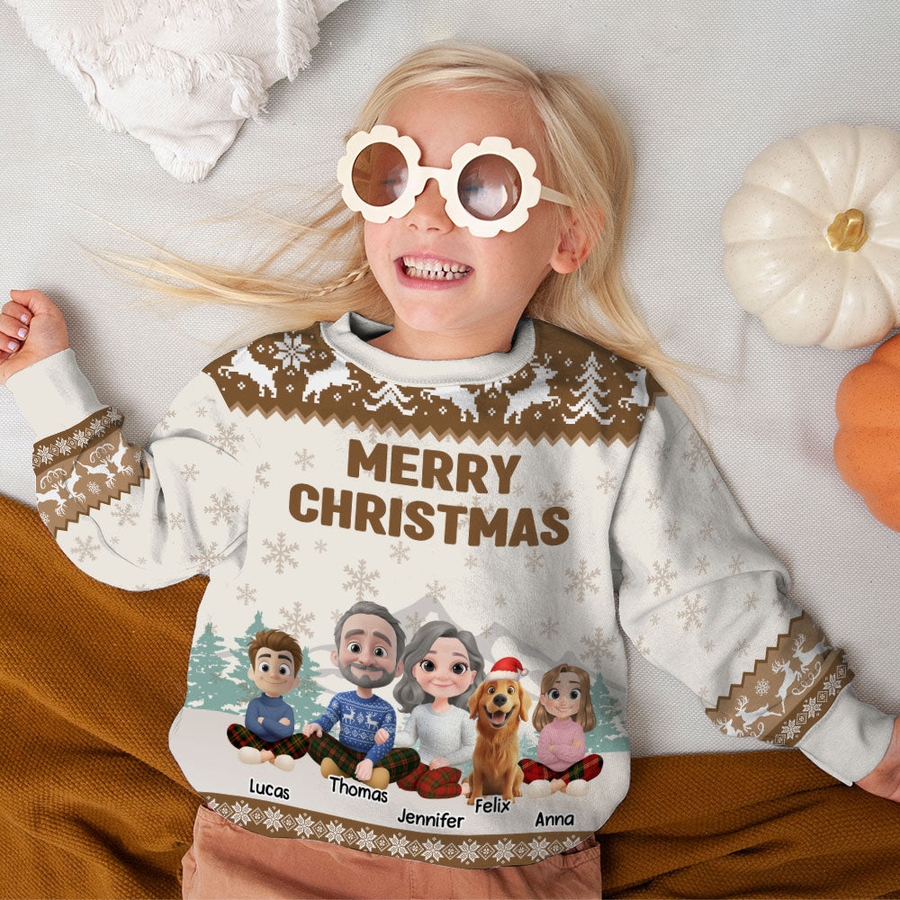 Custom Family Christmas Sweatshirt, Gift for Family Members • As A Family Now Onwards For Kid - Personalized All-Over-Print Sweatshirt