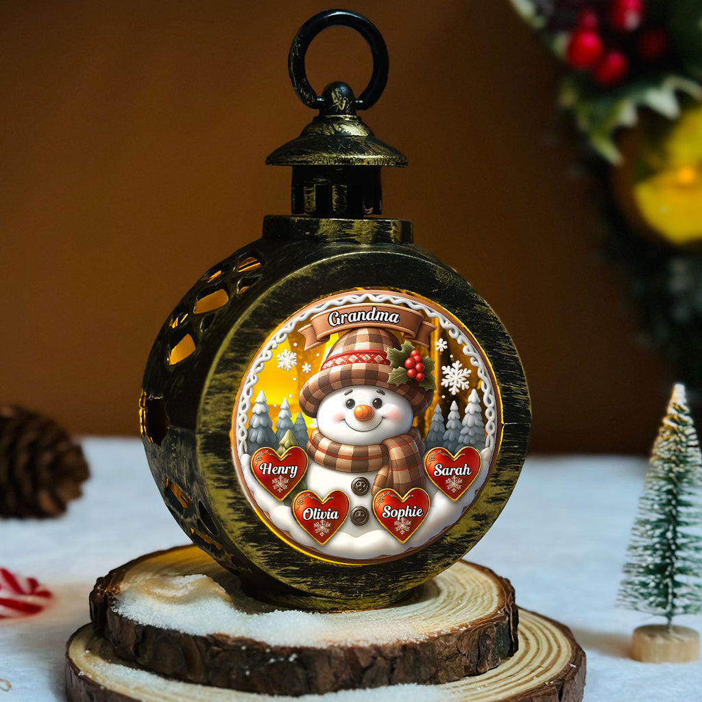 Custom Name Christmas Gifts for Grandma, Holiday Decor • Love From Mom Grandma - Personalized Christmas Lantern