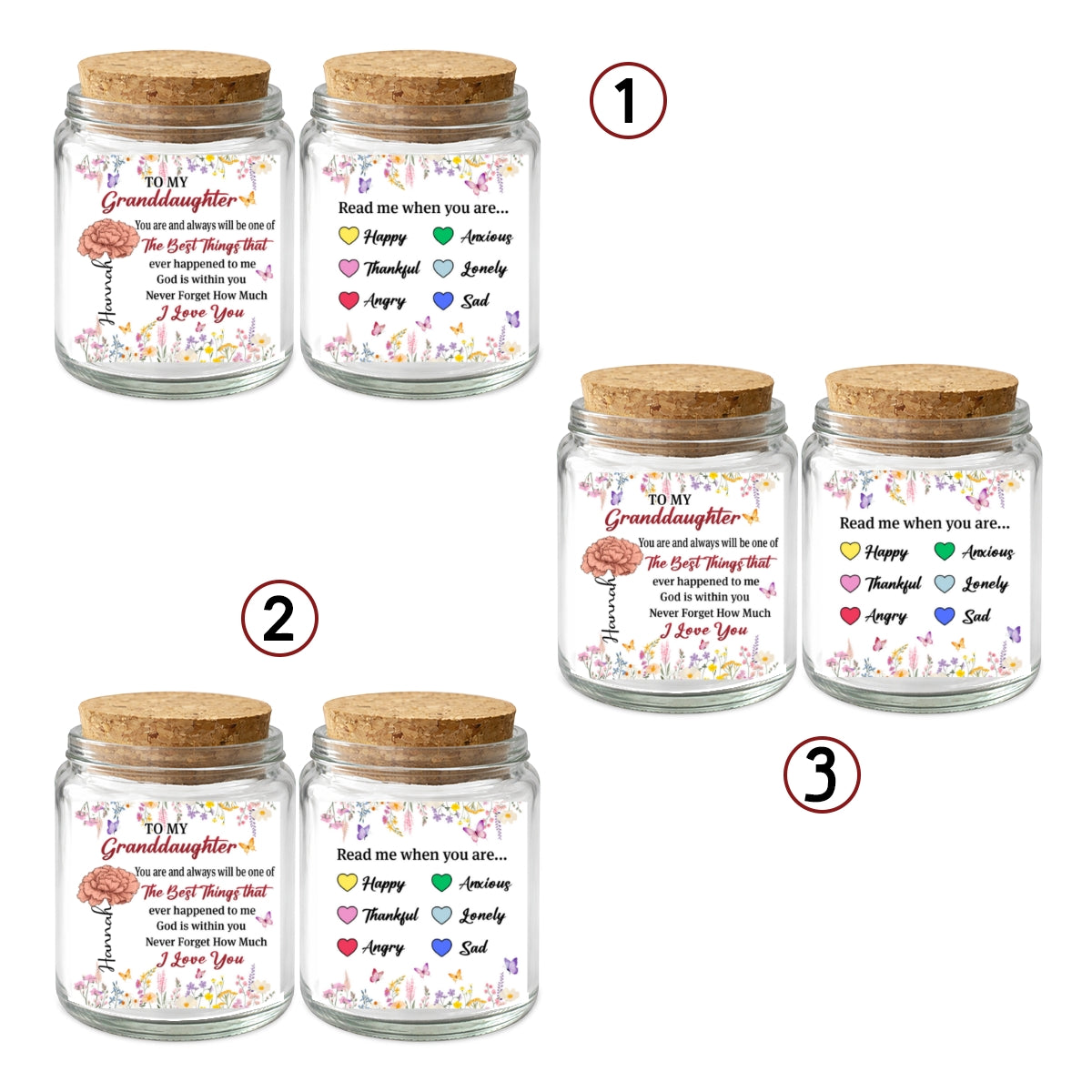 To My Granddaughter - Personalized Custom Bible Verses Jar