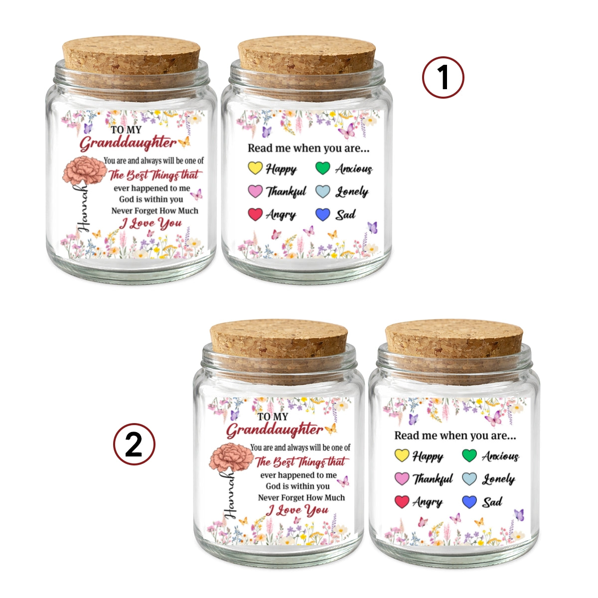 To My Granddaughter - Personalized Custom Bible Verses Jar