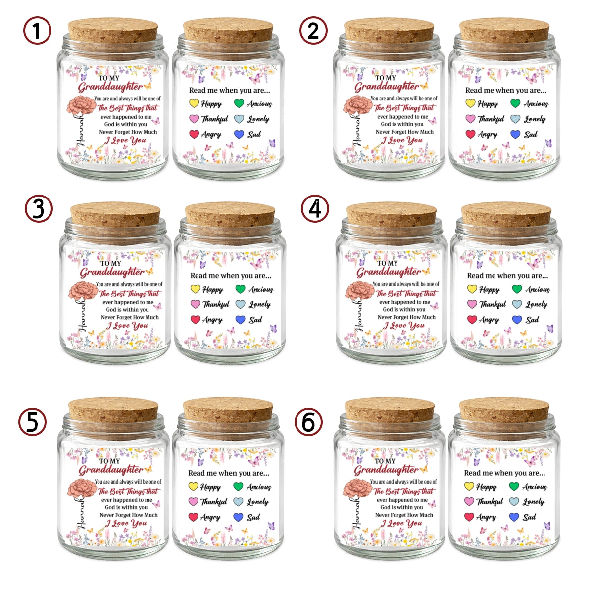 To My Granddaughter - Personalized Custom Bible Verses Jar