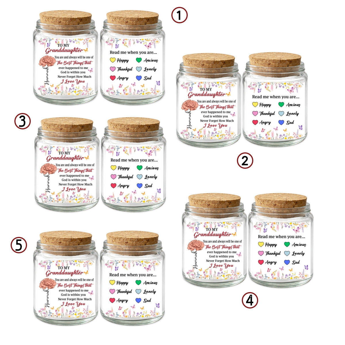To My Granddaughter - Personalized Custom Bible Verses Jar