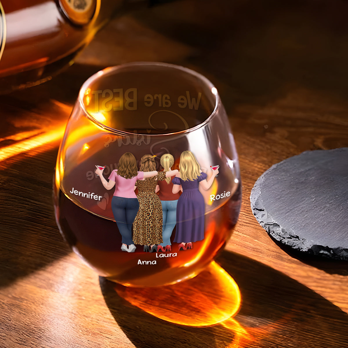 We Are Best Friends And No One Else - Personalized Wine Glass