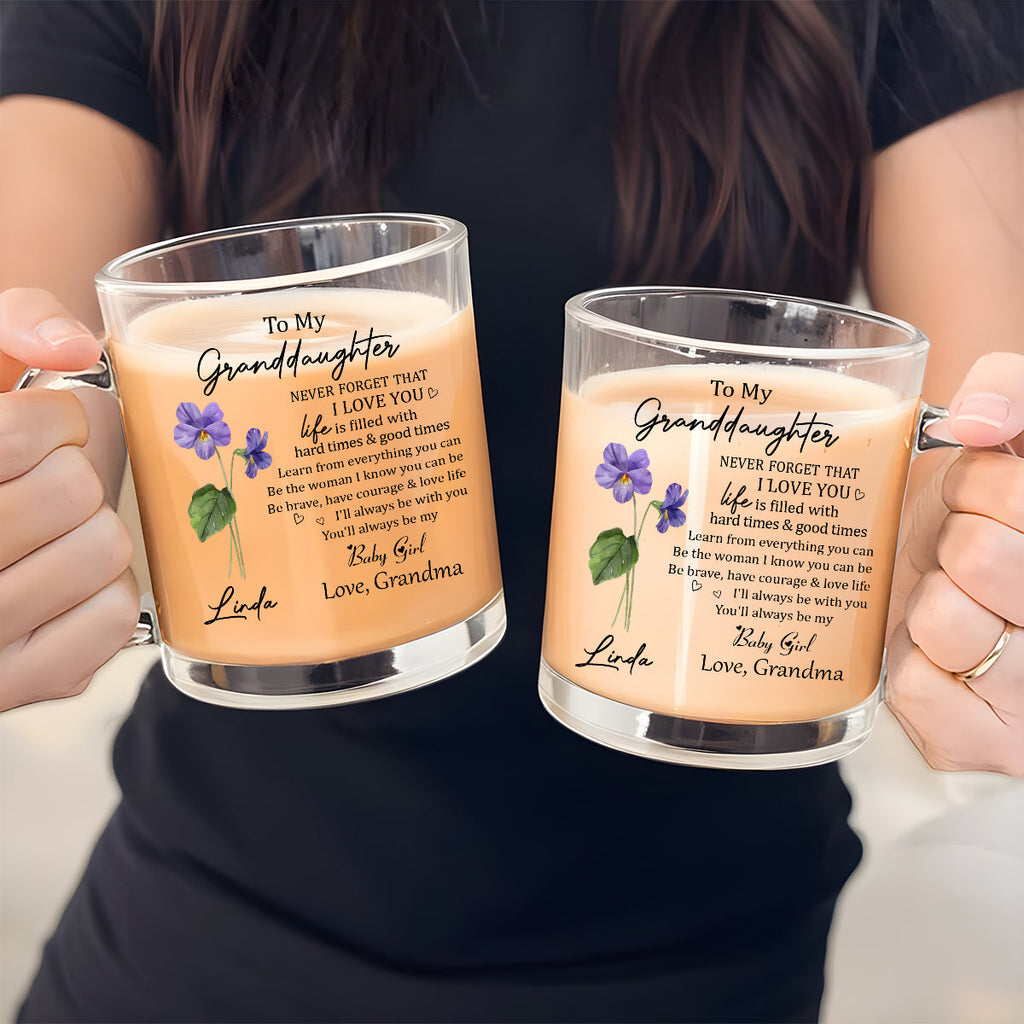 Custom Christmas & Birthday Gift for Granddaughter • Never Forget Granddaughter - Personalized Glass Mug