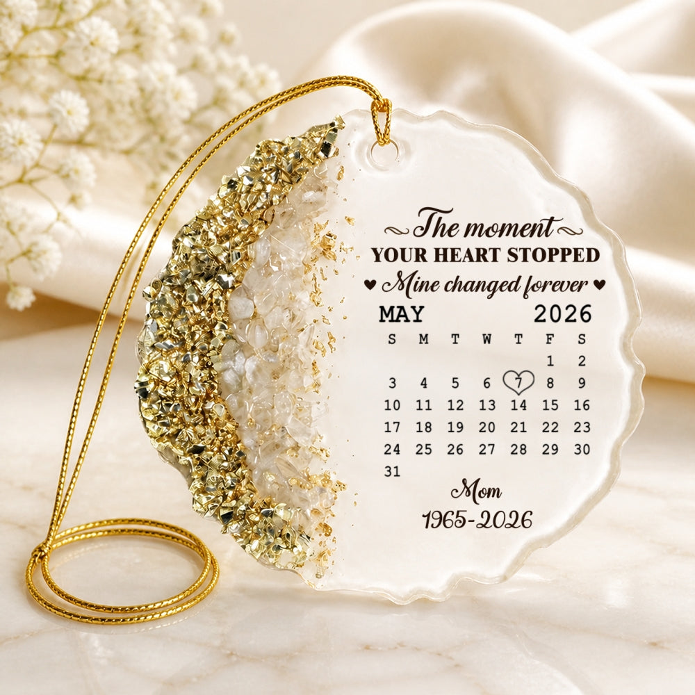 Custom Memorial Christmas Ornament, Sympathy Keepsake •  The Moment - Personalized Resin Ornament