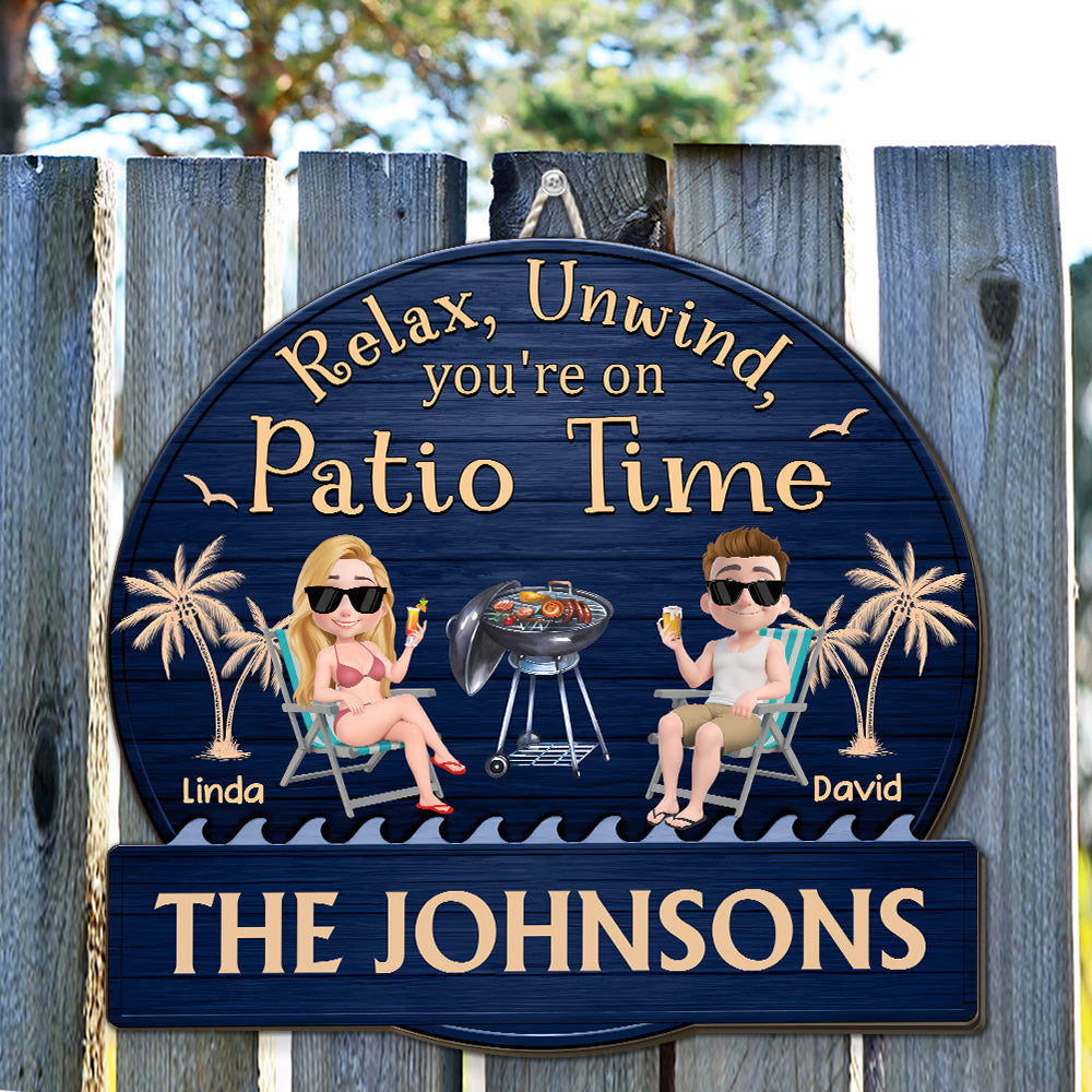 Custom Home & Wall Decor, Birthday & Christmas Gift • It Is Patio Time - Personalized Wood Sign