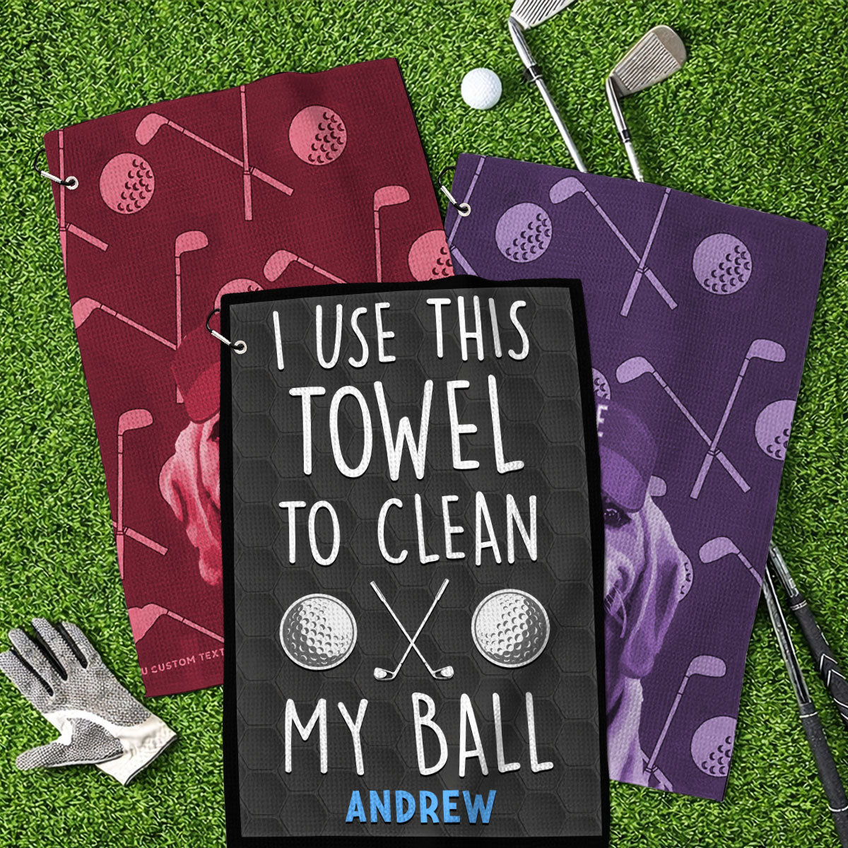 Clean My Ball - Personalized Golf Towel