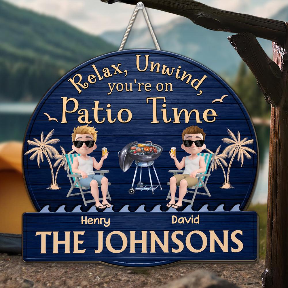 Custom Home & Wall Decor, Birthday & Christmas Gift • Let the Patio Time Begin - Personalized Wood Sign