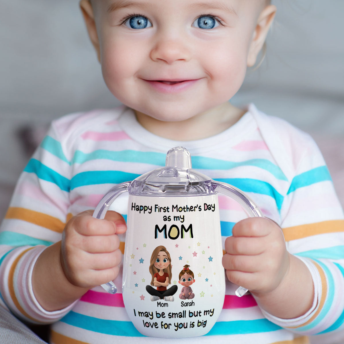 Our First Mother Day - Personalized Sippy Cup With Handles