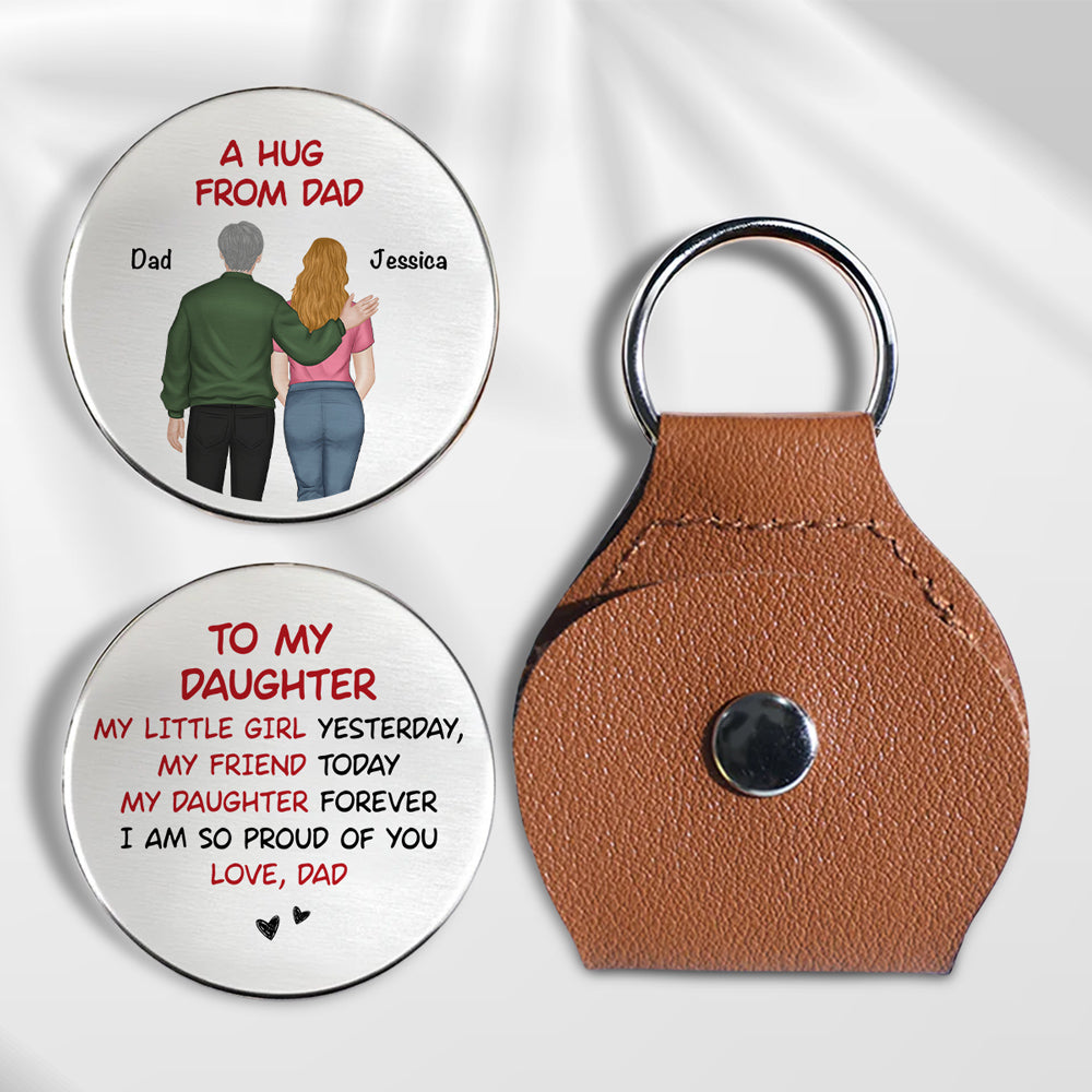 Custom Coin Keychain for Son, Father's Day Birthday Gifts • Forever Proud Of You - Personalized Pocket Hug