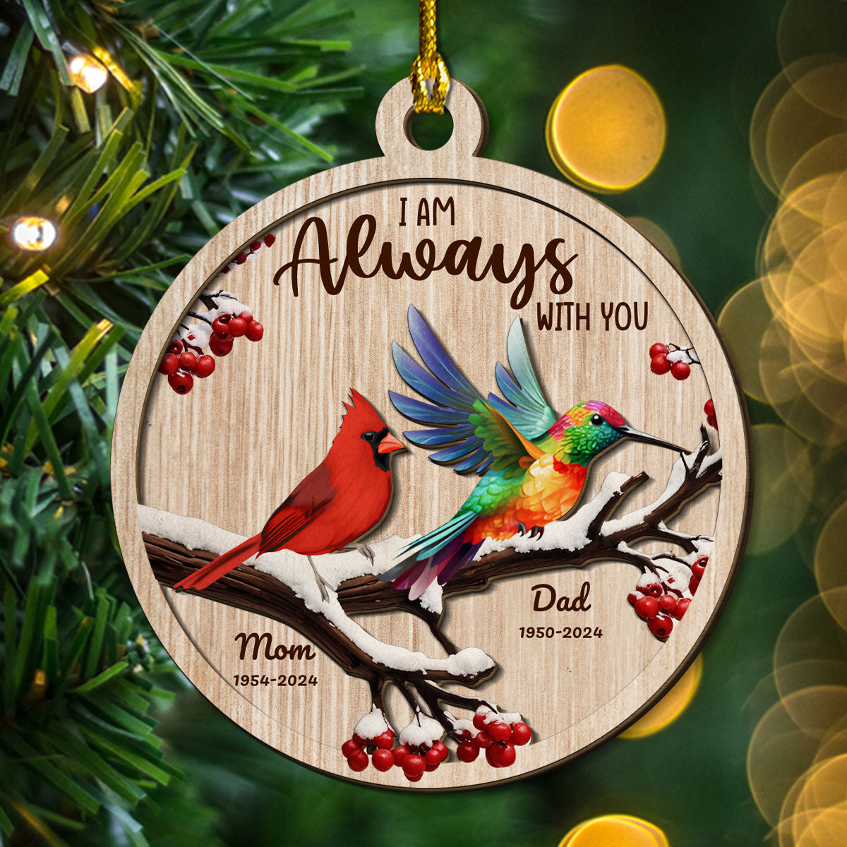 Custom Memorial Christmas Ornament, Sympathy Keepsake •  Be Still And Know - Personalized Freeshape 2-Layered Wood Ornament