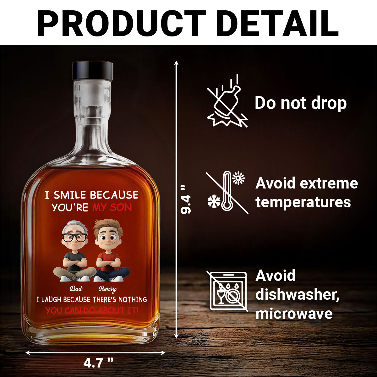 For Son - Personalized Spirits Decanter