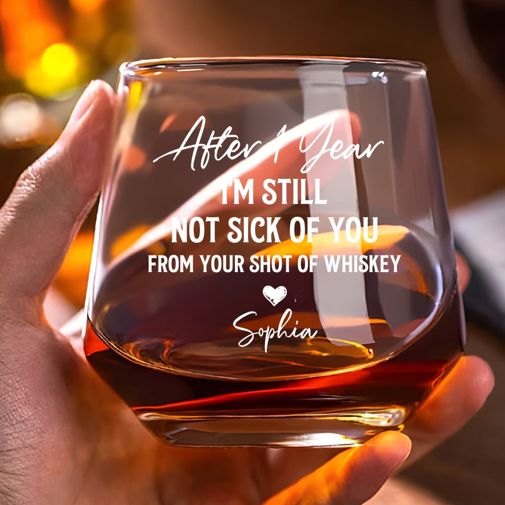 Custom Christmas Anniversary Birthday Drinkware Gifts for Couple • Love You Still - Personalized Whiskey Glass
