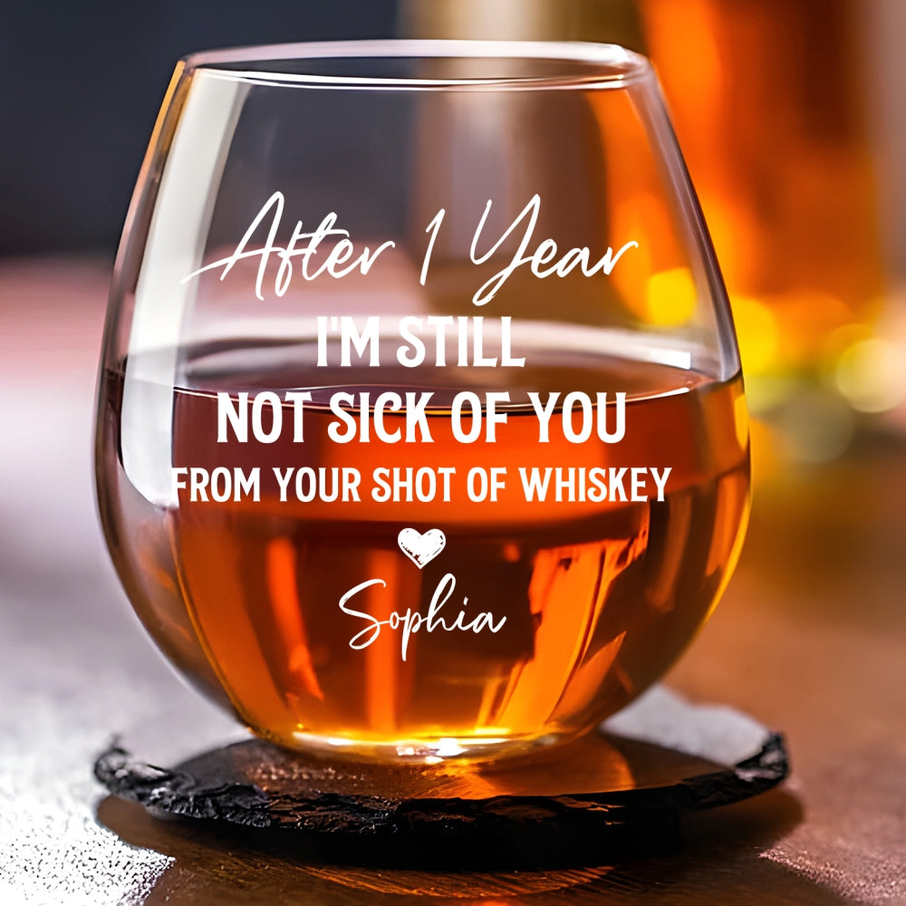 Custom Christmas Anniversary Birthday Drinkware Gifts for Couple • Love You Still - Personalized Whiskey Glass