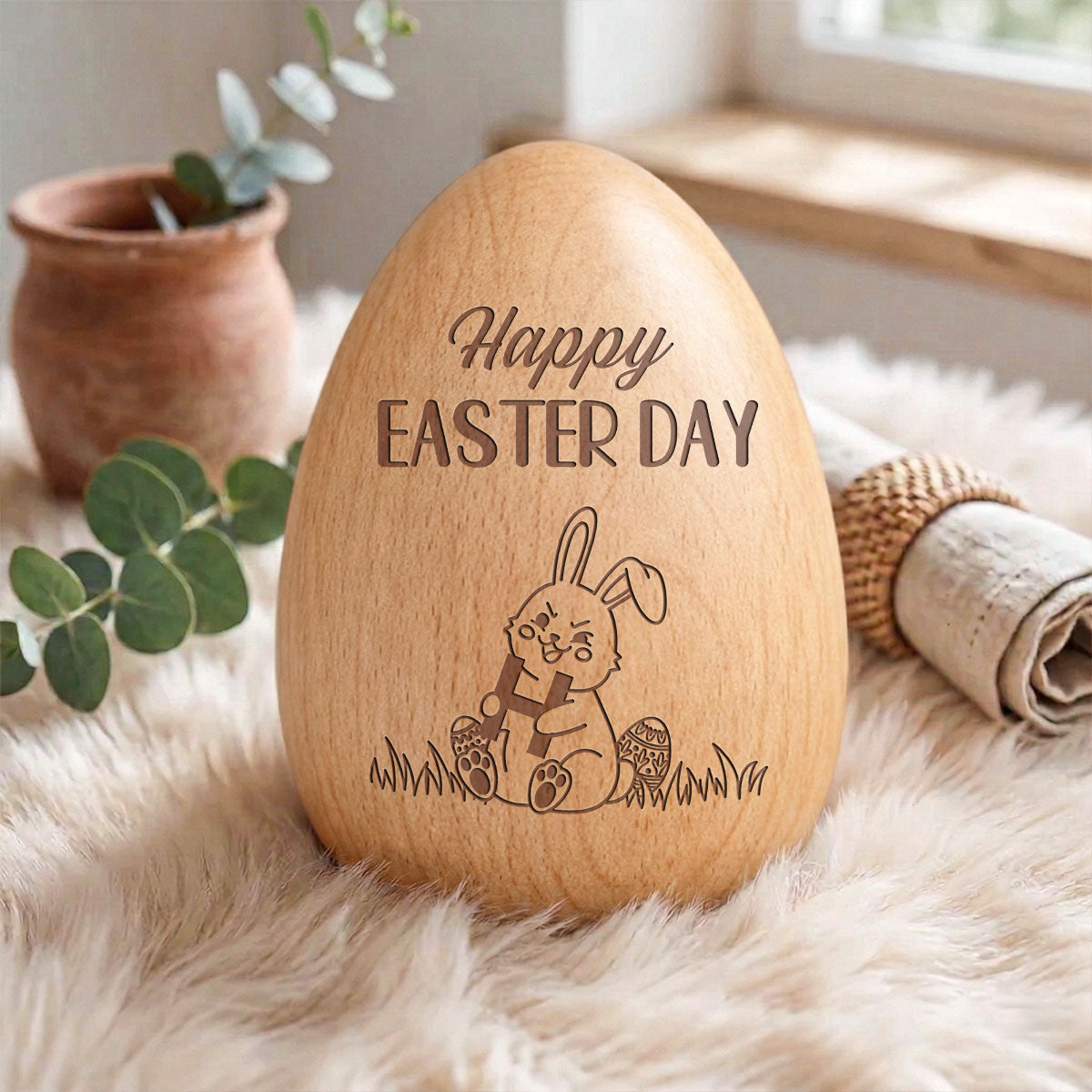 First Easter 2026 - Personalized Wooden Egg Shaker