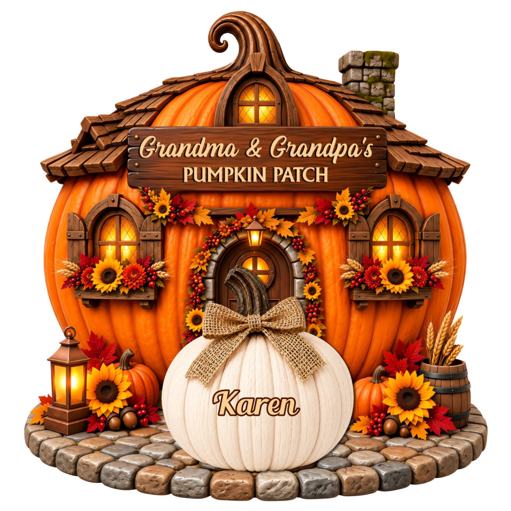 Grandma Grandpa Little Pumpkins - Personalized Wood Sign