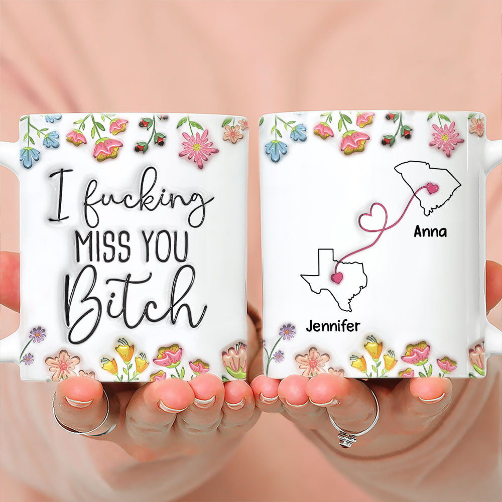 Custom Best Friend, Christmas & Birthday Friendship Keepsake Gift • Always Miss You - Personalized 3D Inflated Effect Mug