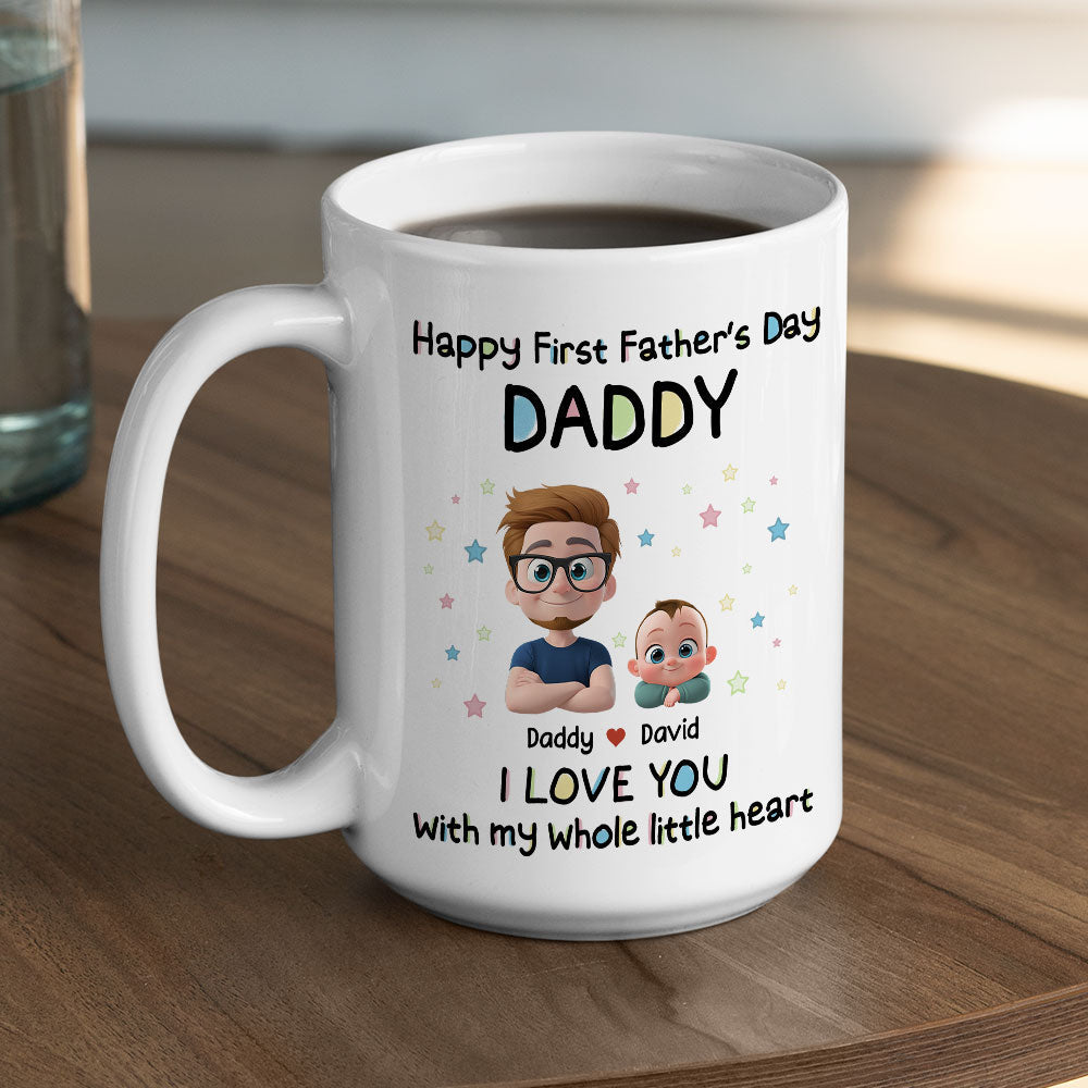 Custom First Father's Day, Christmas Gift for New Dad • Little Baby - Personalized Coffee Mug