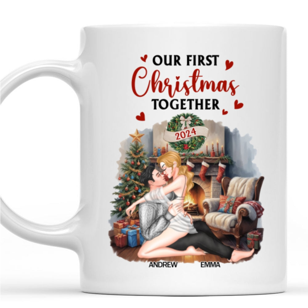 Custom Anniversary Keepsake Gifts For Couple • Our First Christmas Together Baby - Personalized Coffee Mug