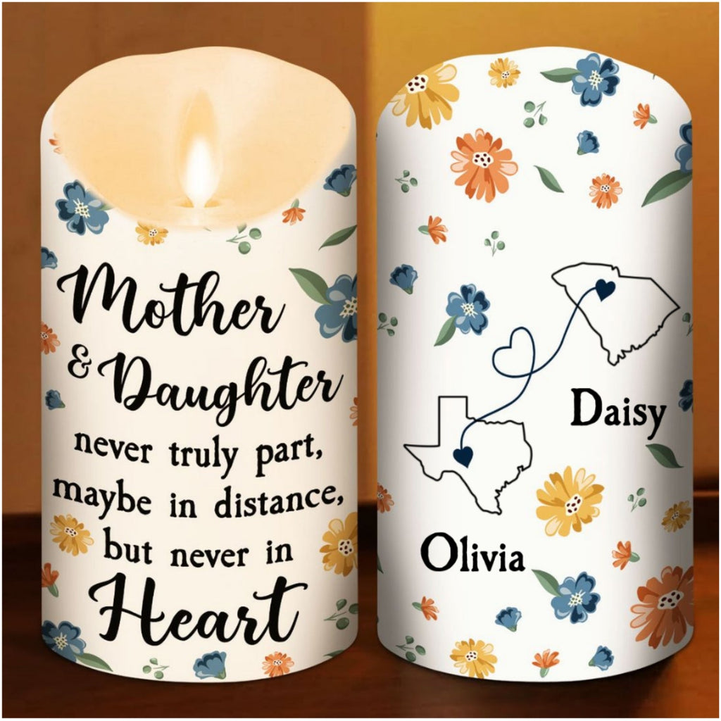 Mother And Daughter - Personalized LED Candle